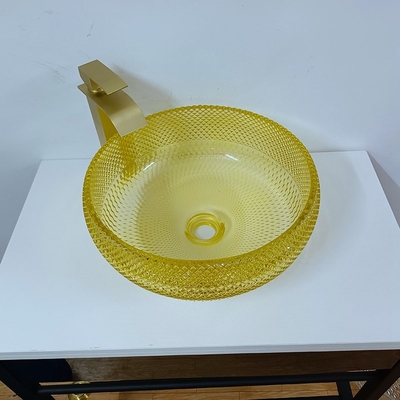 17.7 بوصة الأصفر بالوعة الحمام نمط السلطانية 180mm 12mm جولة الكريستال