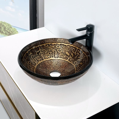 براون بالوعة الزجاج المقسى الغرور جولة 45mm 12mm كونترتوب الحمام