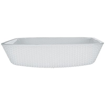 12mm كونترتوب الغرور المصارف الكريستال مربع سفينة الحمام مقاومة للخدش الأبيض