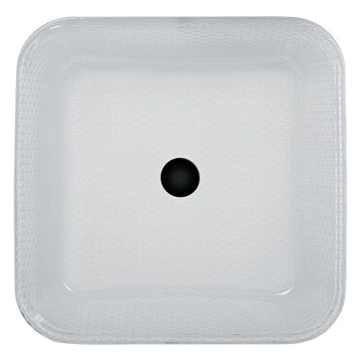 12mm كونترتوب الغرور المصارف الكريستال مربع سفينة الحمام مقاومة للخدش الأبيض