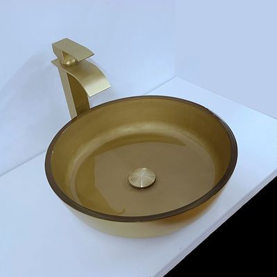 110 ملم ارتفاع نحى حوض زجاجي 420 ملم طول جولة بالوعة سفينة دائرية