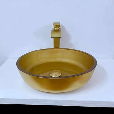 110 ملم ارتفاع نحى حوض زجاجي 420 ملم طول جولة بالوعة سفينة دائرية