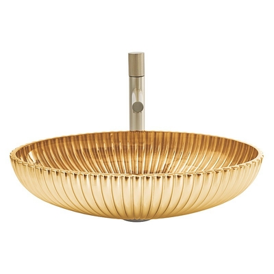 أحواض السفن الزجاجية القوية OEM 18k Gold Color الداخلية 135mm الارتفاع