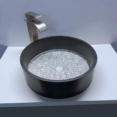 حوض غسيل زجاجي مستدير CUPC معتمد 400 * 400 * 120mm