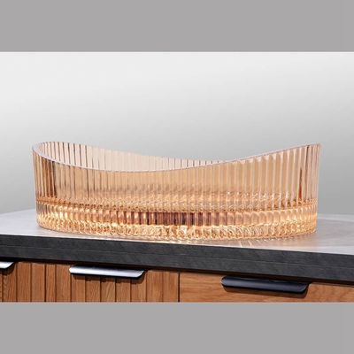 500*370*140mm حجم زجاج المرحاض غسالة حوض غسيل كريستال زجاج غسالة وعاء